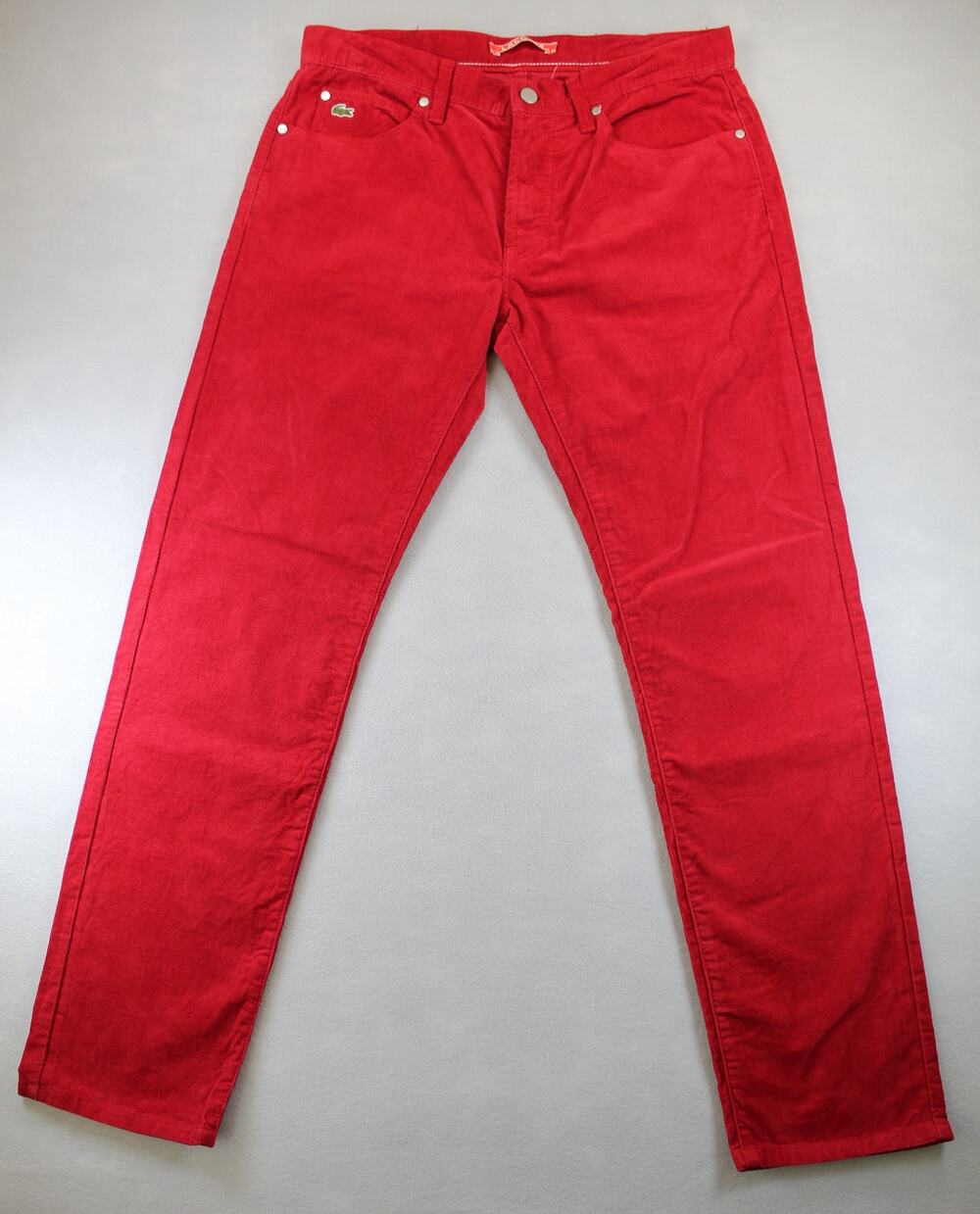 Lacoste L!ve Red Corduroy Pants Mens 32X30 NWT